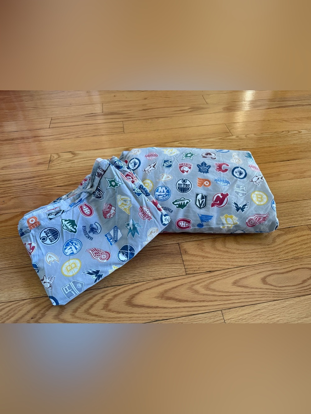 Pottery Barn Teen PB kids NHL Hockey sheets full flat and fitted